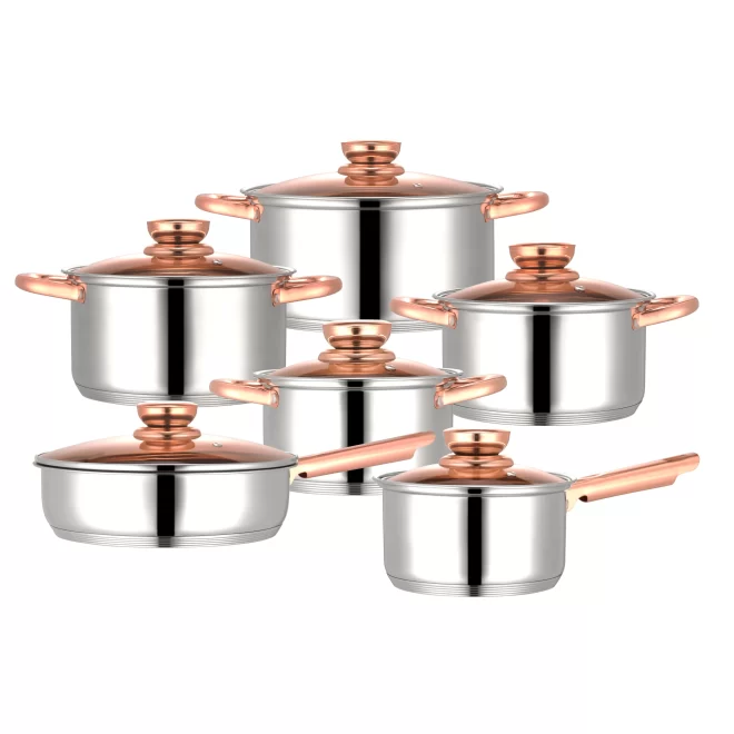 OEM 12 Piece Stainless Steel Cookware Set Wholesale